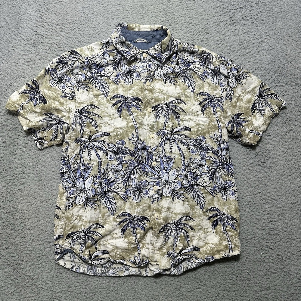 Tommy Bahama The Veracruz Cay Shirt Men's Size M-Hawaiian Floral Beach Lenzing